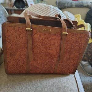 Leonard Brown Floral Laptop Bag